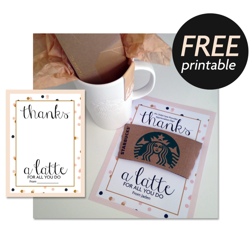 Peanut in my Belly FREE Thanks a Latte Printable