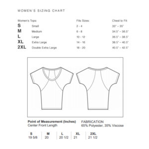 Peanut in my Belly Raglan Tee Sizing Chart