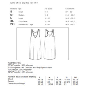 Peanut in my Belly Tank Sizing Chart